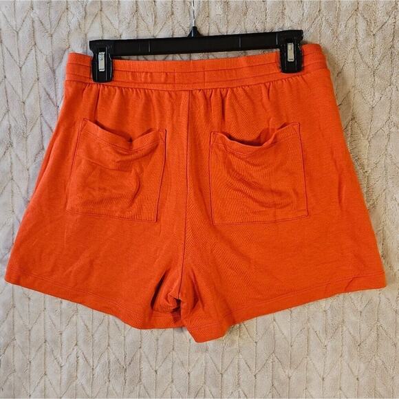 Lou & Grey Signaturesoft Shorts Womens S Orange Fleece Lounge Relaxed Fit Preppy - Picture 2 of 6
